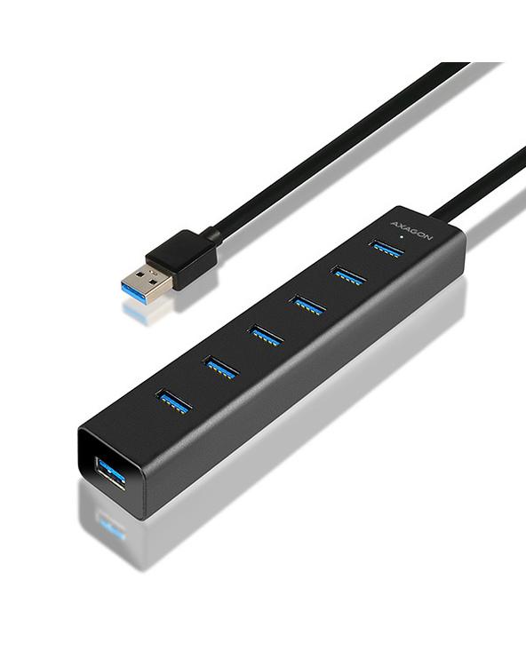Axagon HUE-SA7BP hub & concentrateur USB 3.2 Gen 1 (3.1 Gen 1) Type-A 5000 Mbit/s Noir