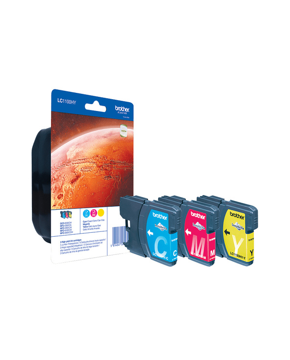 Brother LC1100HYRBWBP cartouche d'encre 3 pièce(s) Original Cyan, Magenta, Jaune