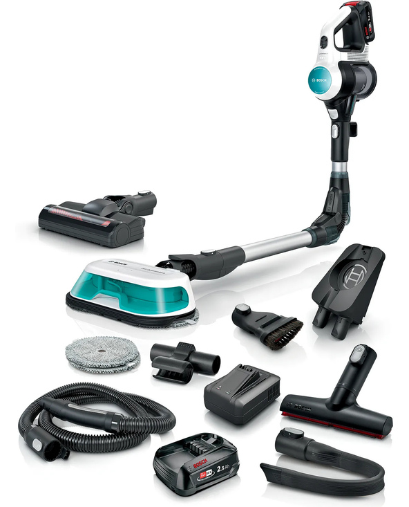 Bosch BSS712XHYG aspirateur balai et balai électrique Aspirateur-balai 2 en 1 Batterie Sec HEPA Sans sac 0,3 L Couleur aqua, Noi