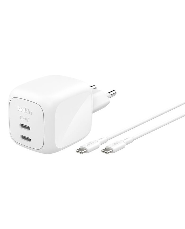 Belkin WCH020KQ2MWH-B6 chargeur d'appareils mobiles Universel Blanc Secteur Charge rapide Intérieure