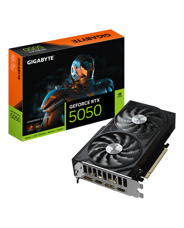 GIGABYTE GeForce RTX 5050 WINDFORCE OC V2 8G Carte Graphique - 8GB GDDR6, 128bit, PCI-E 5.0, 2572MHz Fréquence du cœur, 2 x DP, 