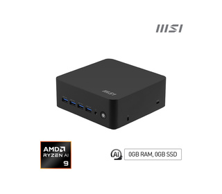 MSI Cubi Z AI 8M AMD Ryzen 9 8945HS Barebone 0.9L sized PC Noir AMD SoC 4 GHz Haut-parleurs intégrés