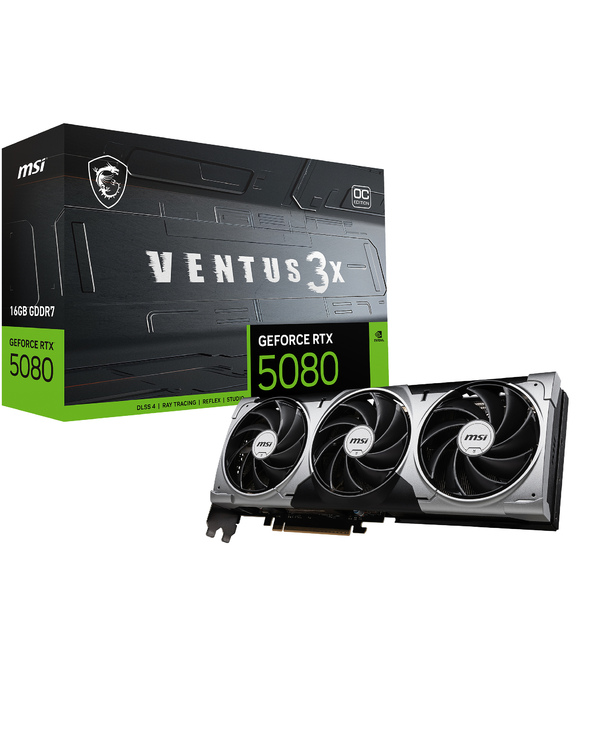 MSI VENTUS GeForce RTX5080 16G 3X OC NVIDIA GeForce RTX 5080 16 Go GDDR7