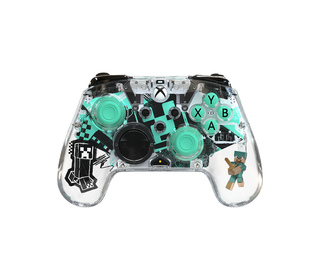 PDP Minecraft Steve Diamond Print Multicolore, Transparent USB Manette de jeu PC, Xbox