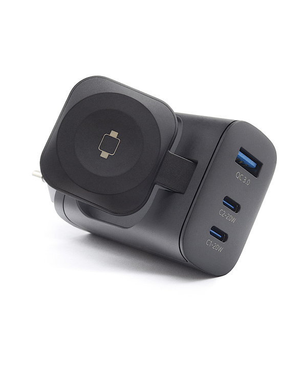 RealPower 450476 chargeur d'appareils mobiles Chargeur électrique, Smartwatch, Tablette Noir Secteur Recharge sans fil Charge ra