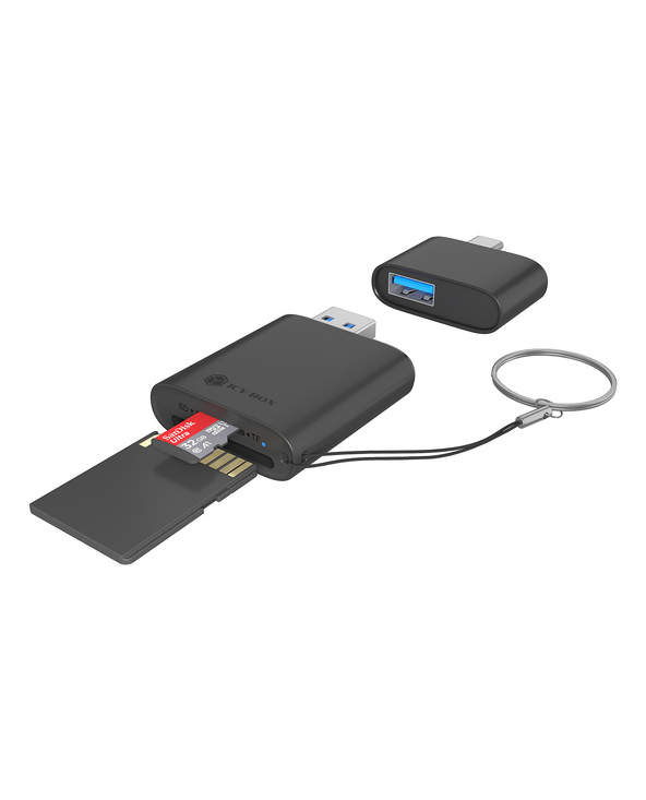 ICY BOX Lecteur de cartes 2 en 1 via interface USB Type-A & USB Type-C