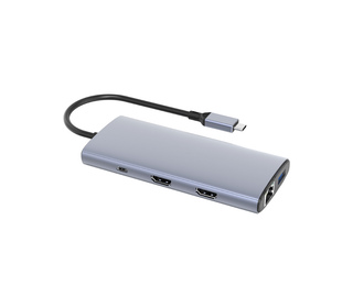 DLH DY-SA5375 hub & concentrateur USB Type-C 10000 Mbit/s Gris