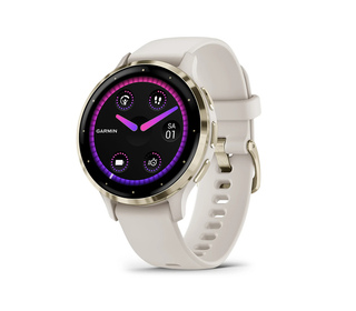 Garmin Venu 3S 3,05 cm (1.2") AMOLED 41 mm Numérique 390 x 390 pixels Écran tactile Or, Ivoire Wifi GPS (satellite)