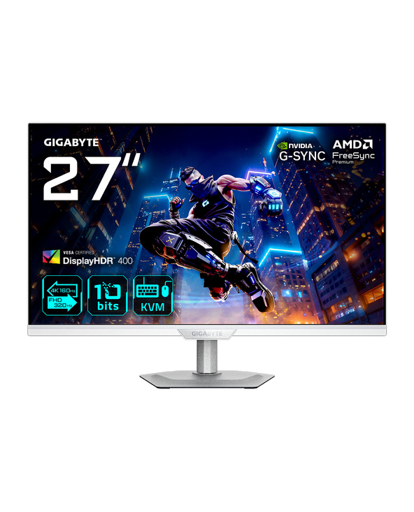 GIGABYTE M27UP ICE MONITEUR DE JEU 27” 4K UHD - MODE DOUBLE (4K 160HZ OU FHD 320HZ), 3840 X 2160, 1MS, 350 CD/M², FREESYNC PREMI