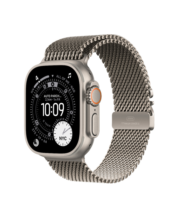 Apple Watch Ultra 3 OLED 49 mm Numérique 422 x 514 pixels Écran tactile 5G Titane Wifi GPS (satellite)
