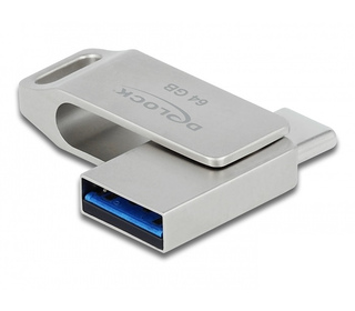 DeLOCK Clé USB 5 Gbps USB-C + Type-A 64 GB - Boitier métallique
