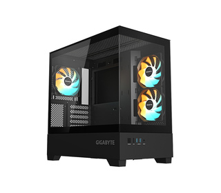 GIGABYTE C201 PANORAMIC Boîtier PC – Tour Moyenne, m-ATX, prise en charge radiateur 360 mm, 3 ventilateurs préinstallés, USB 3.0
