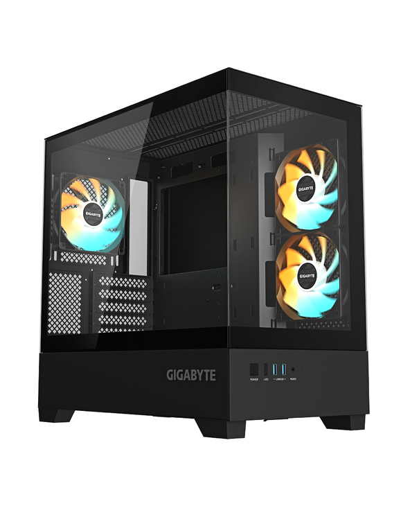 GIGABYTE C201 PANORAMIC Boîtier PC – Tour Moyenne, m-ATX, prise en charge radiateur 360 mm, 3 ventilateurs préinstallés, USB 3.0