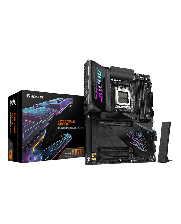 GIGABYTE X870E AORUS PRO X3D Carte Mère - Prend en charge les processeurs AMD Ryzen 9000, VRM numérique 18+2+2 phases, jusqu’à 9
