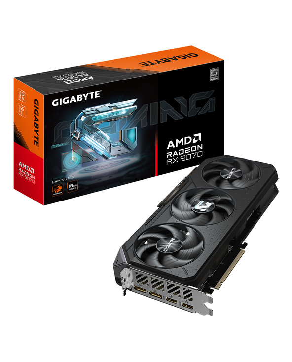 GIGABYTE Radeon RX 9070 GAMING 16GB Carte Graphique - 16GB GDDR6, 256bit, PCI-E 5.0, 2520 MHz Fréquence du cœur, 2 x DisplayPort