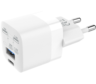 Vision TC-PUSBEU/30 chargeur d'appareils mobiles Ordinateur portable, Smartphone, Tablette Blanc Secteur Charge rapide Intérieur