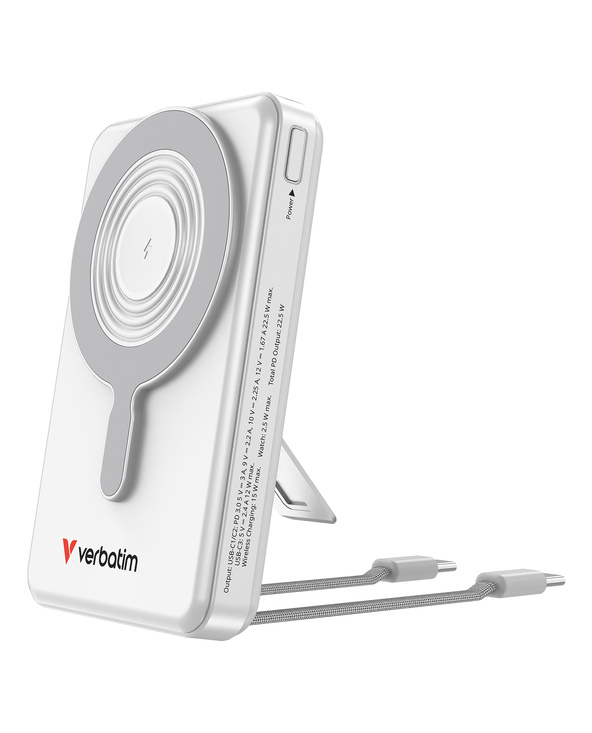 Verbatim 32273 banque d'alimentation électrique Lithium Polymère (LiPo) 10000 mAh Recharge sans fil Argent