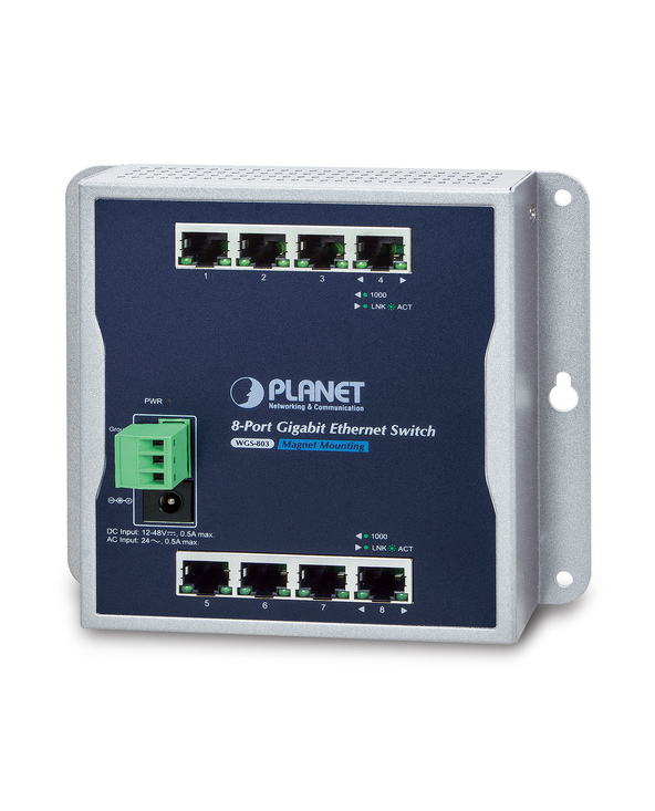 PLANET WGS-803 commutateur réseau Non-géré L2 Gigabit Ethernet (10/100/1000) Noir