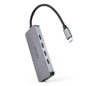 Nanocable 10.16.4505 hub & concentrateur USB 3.2 Gen 1 (3.1 Gen 1) Type-C 5000 Mbit/s Gris
