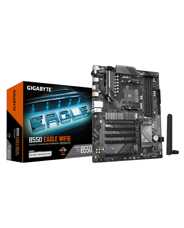 GIGABYTE B550 EAGLE WIFI6 Carte mère - Processeurs AMD Ryzen série 5000 G, VRM 10+3+1 phases, jusqu'à 3200 MHz DDR4, 1xPCIe 4.0 