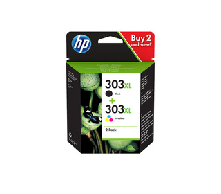 HP Pack de 2 cartouches authentiques d'encre haute contenance noir/trois couleurs 303XL