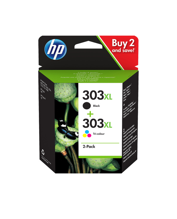 HP Pack de 2 cartouches authentiques d'encre haute contenance noir/trois couleurs 303XL
