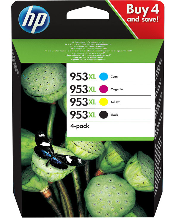 HP 953XL cartouche d'encre Original Rendement élevé (XL) Noir, Cyan, Magenta, Jaune