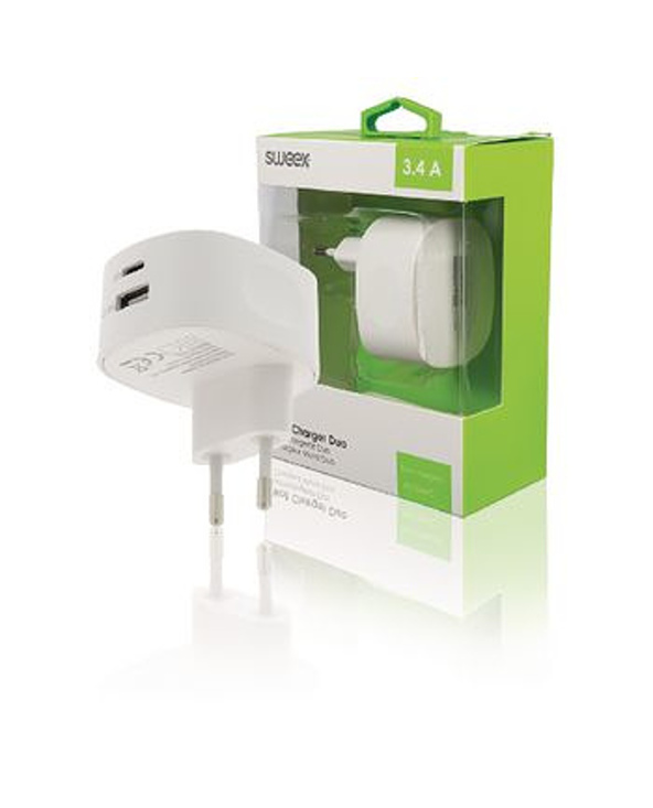 Sweex CH-002WH chargeur d'appareils mobiles Universel Blanc Secteur Intérieure