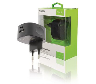 Sweex CH-002BL chargeur d'appareils mobiles Universel Noir Secteur Intérieure