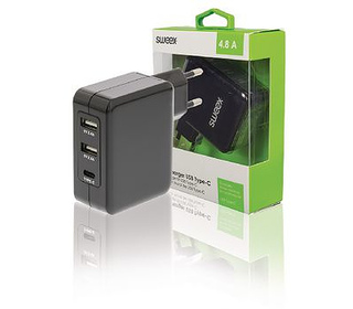 Sweex CH-016BL chargeur d'appareils mobiles Universel Noir Secteur Intérieure