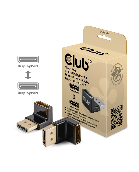 CLUB3D CAC-1008 changeur de genre de câble DisplayPort Noir