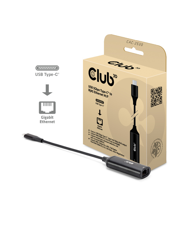 CLUB3D CAC-2530 station d'accueil Avec fil USB 3.2 Gen 1 (3.1 Gen 1) Type-C Noir