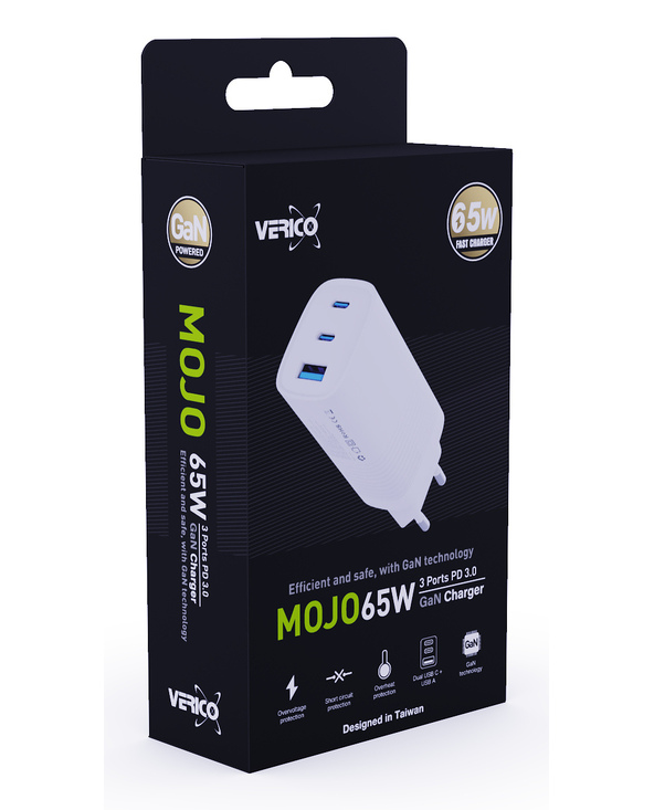 Verico 4OJ-AAFWE1-N1 chargeur d'appareils mobiles Ordinateur portable, Smartphone, Tablette Blanc Secteur Charge rapide Intérieu