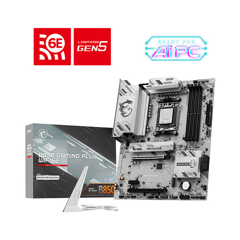 MSI B850 GAMING PLUS WIFI6E AMD B850 Emplacement AM5 ATX