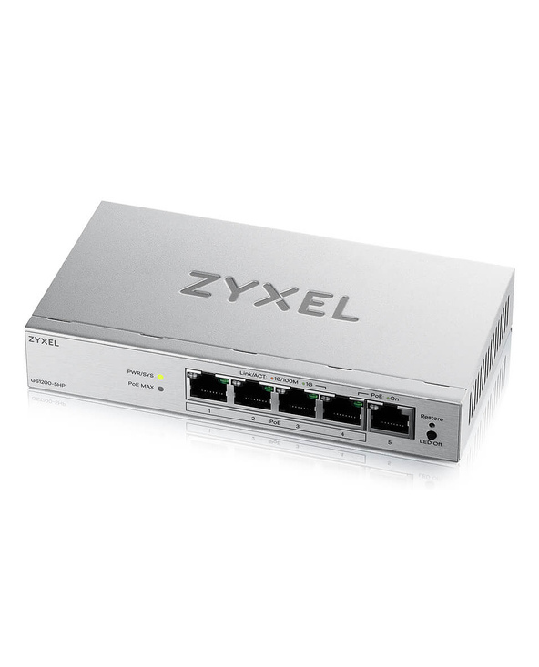 Zyxel GS1200-5HPV3 Géré L2 Gigabit Ethernet (10/100/1000) Connexion Ethernet, supportant l'alimentation via ce port (PoE) Bureau
