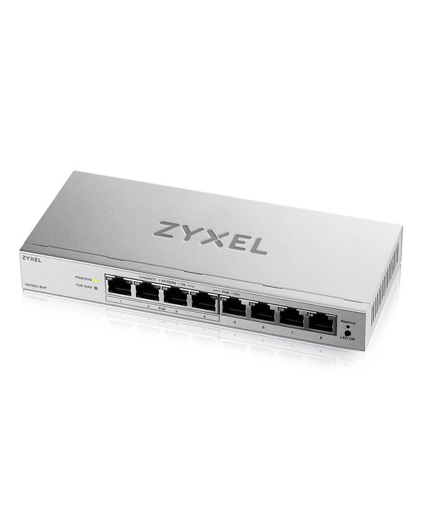 Zyxel GS1200-8HPV3 Géré L2 Gigabit Ethernet (10/100/1000) Connexion Ethernet, supportant l'alimentation via ce port (PoE) Bureau