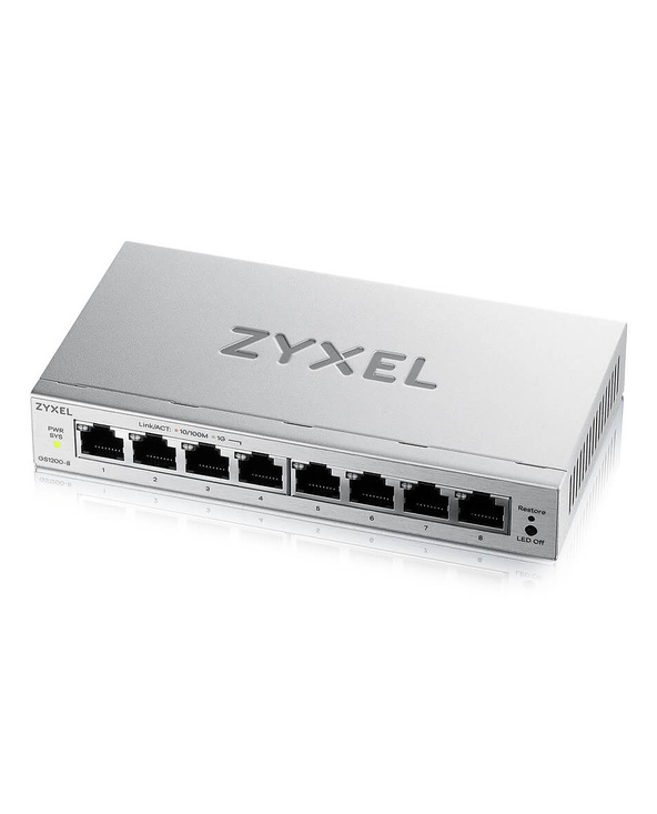 Zyxel GS1200-8V3 Géré L2 Gigabit Ethernet (10/100/1000) Bureau Gris