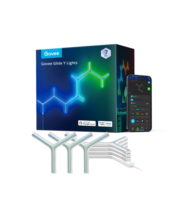 Govee Glide RGBIC Y Lights Éclairage mural intelligent Wi-Fi/Bluetooth 72 W