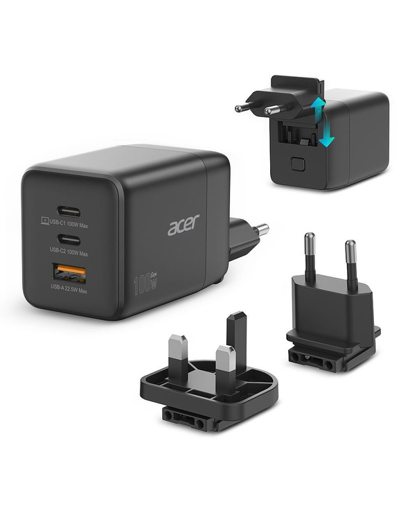 Acer HP.DSCAB.019 chargeur d'appareils mobiles Universel Noir Secteur Charge rapide Intérieure