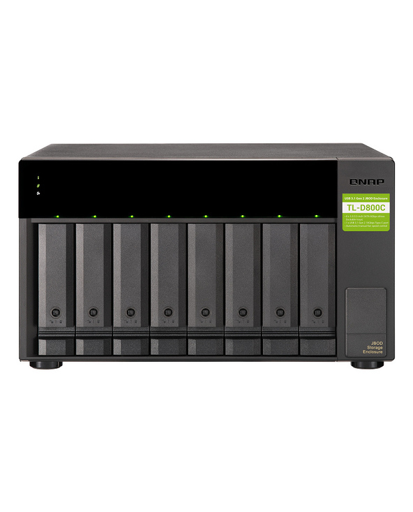 QNAP TL-D800C Boîtier de disques de stockage Boîtier disque dur/SSD Noir, Gris 2.5/3.5"