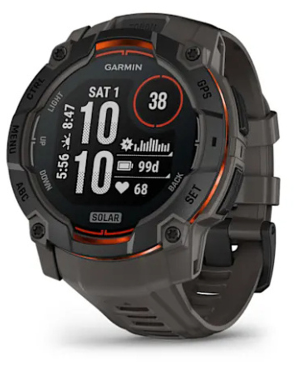 Garmin Instinct 3 Solar 3,3 cm (1.3") MIP 50 mm Numérique 176 x 176 pixels Écran tactile Noir GPS (satellite)