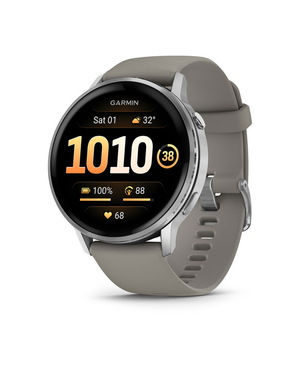 Garmin Venu 4 3,56 cm (1.4") AMOLED 45 mm Numérique 454 x 454 pixels Écran tactile Argent Wifi GPS (satellite)