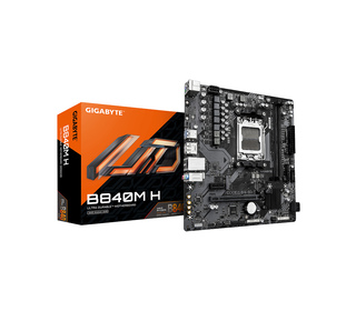 GIGABYTE B840M H Carte Mère - Processeurs AMD Ryzen 9000, VRM 5+2+2 phases, jusqu’à 7200MHz DDR5 (O.C), 1xPCIe 4.0 M.2, LAN 1GbE