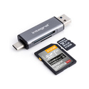 Integral INCRUSB3.2ACSDMSDR lecteur de carte mémoire USB 3.2 Gen 1 (3.1 Gen 1) Type-A/Type-C Noir, Argent