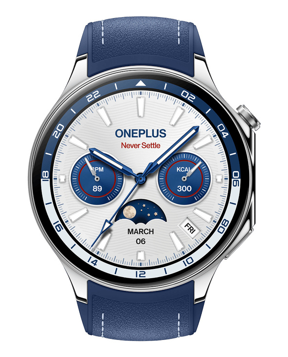 OnePlus Watch 2 3,63 cm (1.43") AMOLED 47 mm Numérique 466 x 466 pixels Écran tactile Bleu Wifi GPS (satellite)