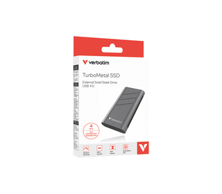 Verbatim TurboMetal SSD USB4 4TB 4 To USB Type-C USB4 Gen 2x2 Argent