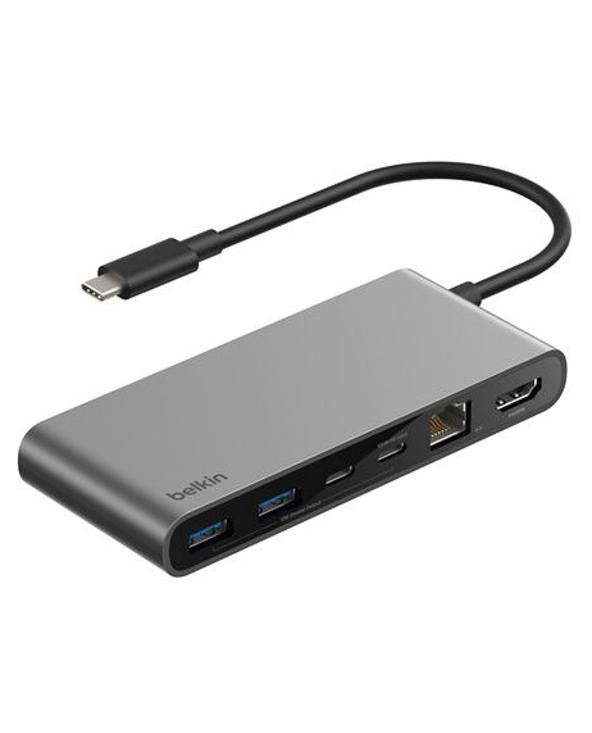 Belkin INC024HQSGY hub & concentrateur USB Type-C 10000 Mbit/s Gris