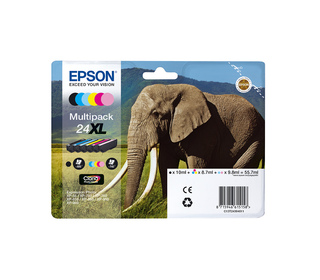 Epson Elephant Multipack 6-colours 24XL Claria Photo HD Ink