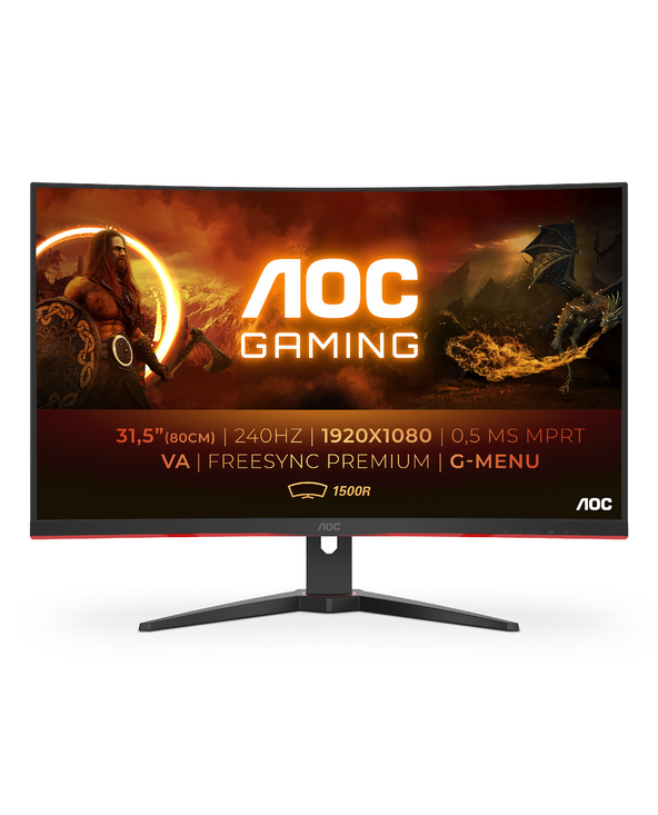 AOC G2 C32G2ZE/BK 31.5" LED Full HD 4 ms Noir, Rouge