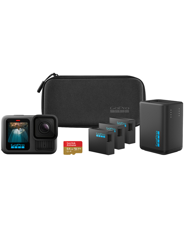 GoPro HERO13 Extended Power Bundle caméra pour sports d'action 27,6 MP 5.3K Ultra HD CMOS 25,4 / 1,9 mm (1 / 1.9") Wifi 157 g